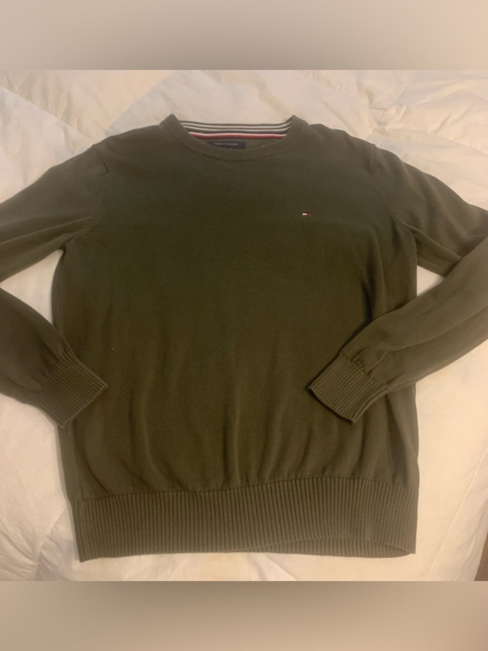 Tommy Hilfiger Olive Green Crewneck Sweater